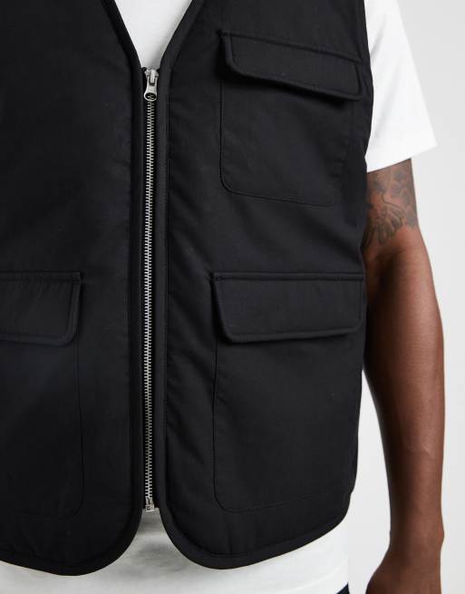 ASOS DESIGN – Wattierte Utility-Weste in Schwarz mit Steppung, 5 von 5