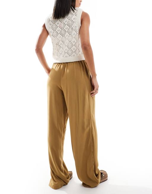 ASOS DESIGN – Wciągane jasnobrązowe spodnie o luźnym kroju, 2 z 5