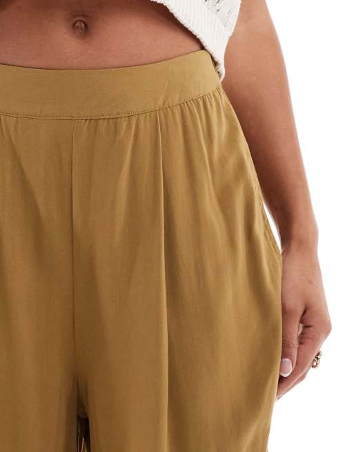 ASOS DESIGN – Wciągane jasnobrązowe spodnie o luźnym kroju, 5 z 5