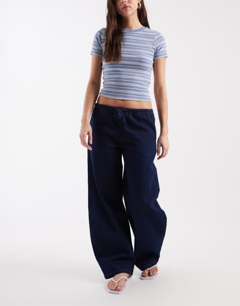 ASOS DESIGN – Wciągane jeansy barrel w kolorze indygo - view 1