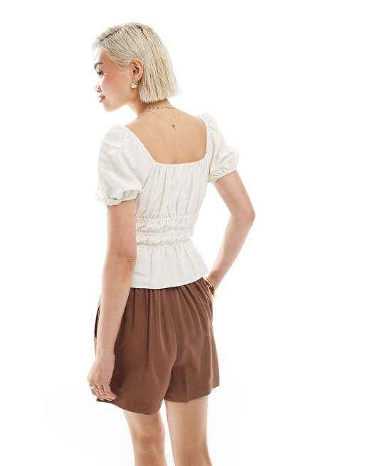 ASOS DESIGN – Wciągane kawowe szorty, 4 z 5