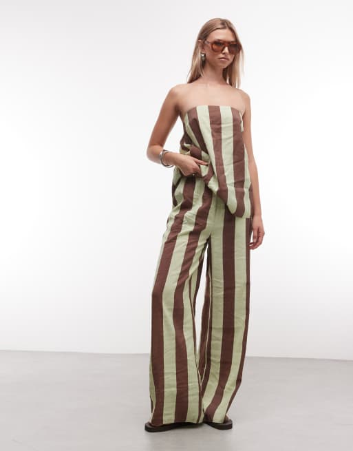ASOS DESIGN – Top o wydłużonym fasonie z dekoltem bandeau w paski, część zestawu, 2 z 3