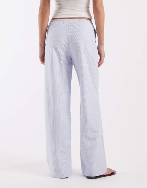 ASOS DESIGN – Wciągane spodnie z szerokimi nogawkami w niebieskie prążki, 2 z 5
