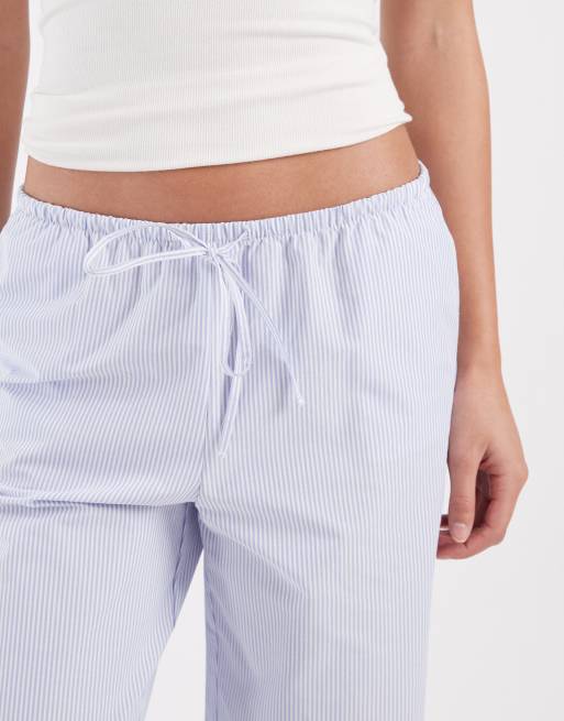 ASOS DESIGN – Wciągane spodnie z szerokimi nogawkami w niebieskie prążki, 5 z 5