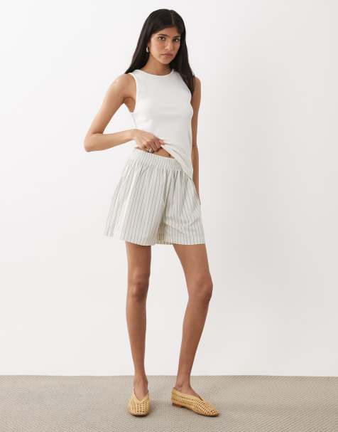 ASOS DESIGN – Wciągane szorty bermudy w prążki, część zestawu - view 1