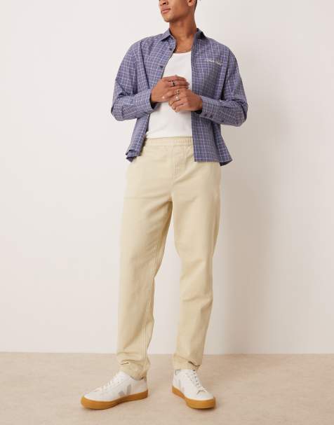 ASOS DESIGN – Wciągane zwężane chinosy w beżowym kolorze - view 1
