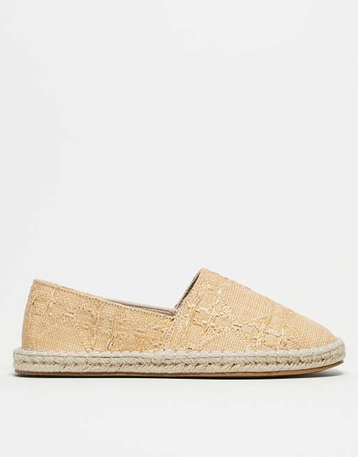 ASOS DESIGN weave espadrille in stone