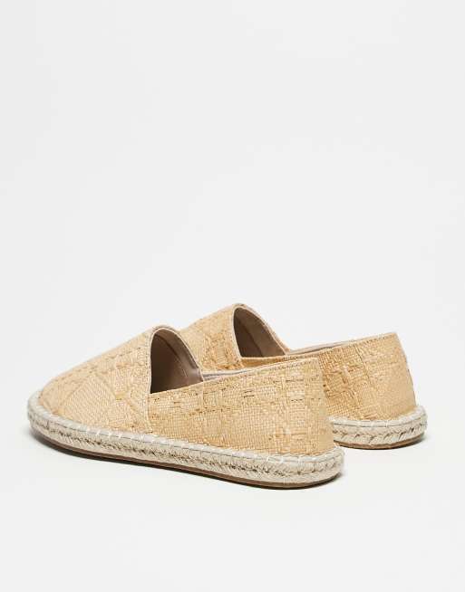 ASOS DESIGN weave espadrilles in stone ASOS - Main Image