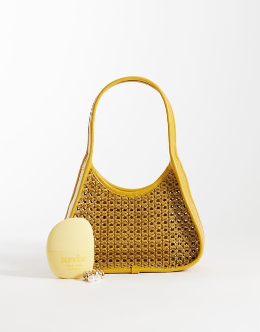 ASOS DESIGN weave shoulder bag in orange, 2 of 4
