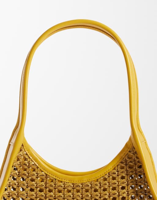 ASOS DESIGN weave shoulder bag in orange, 3 of 4