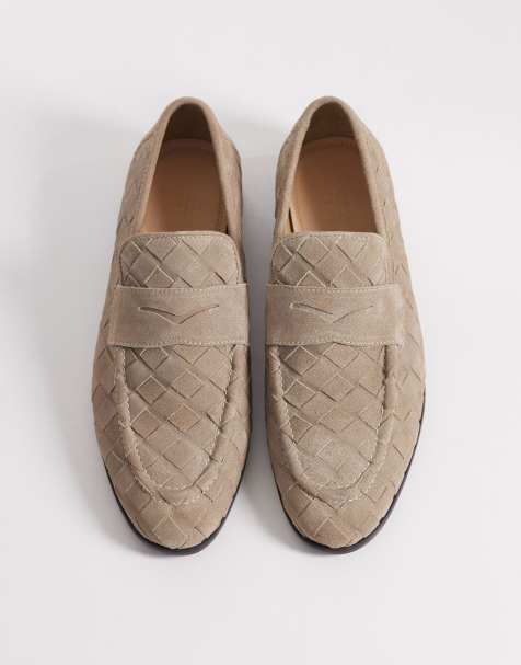 ASOS DESIGN – Web-Loafer aus Wildleder in Steinbeige - view 1