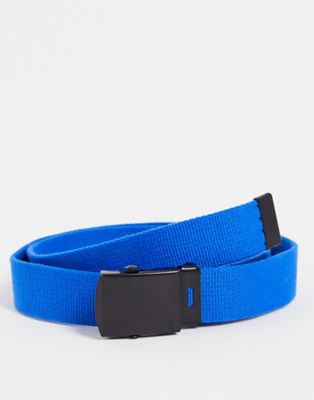 ASOS DESIGN webbing belt in colbalt blue