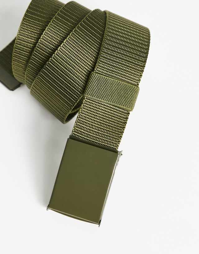 ASOS DESIGN webbing belt in khaki