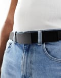 [ASOS DESIGN] ASOS DESIGN webbing belt with matte black buckle in black S-M BLACK