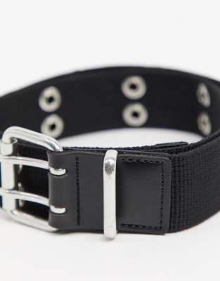 double eyelet black belt