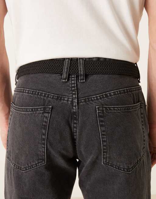 ASOS DESIGN – Webgürtel mit Endstück aus Kunstleder in Schwarz, 3 von 3