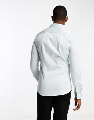 Camicia premium skinny in rasatello azzurro-Blu - ASOS DESIGN Camicia donna  - immagine3
