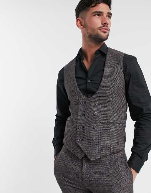 ASOS DESIGN Wedding – Grafitowy bardzo obcisły garnitur z materiału o tweedowej teksturze, 3 z 3