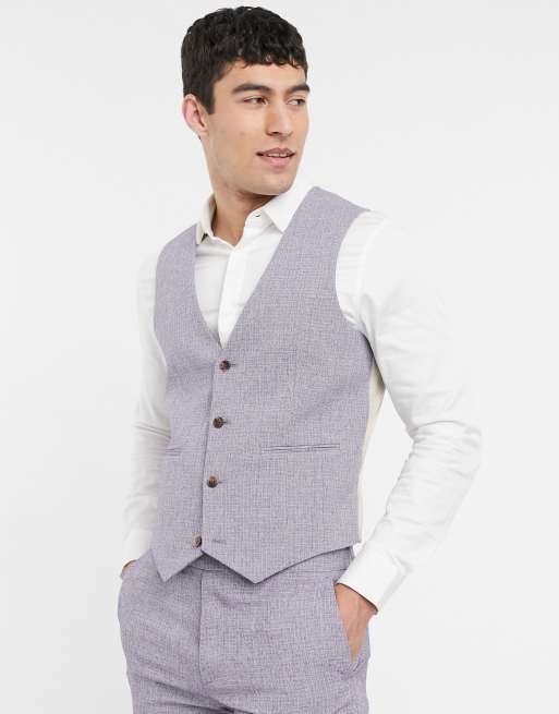 ASOS DESIGN Wedding – Szary garnitur o bardzo obcisłym kroju z kreskowanym wzorem, 3 z 3