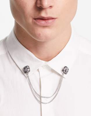 ASOS DESIGN wedding collar tips with marble effect studs - ASOS Price Checker