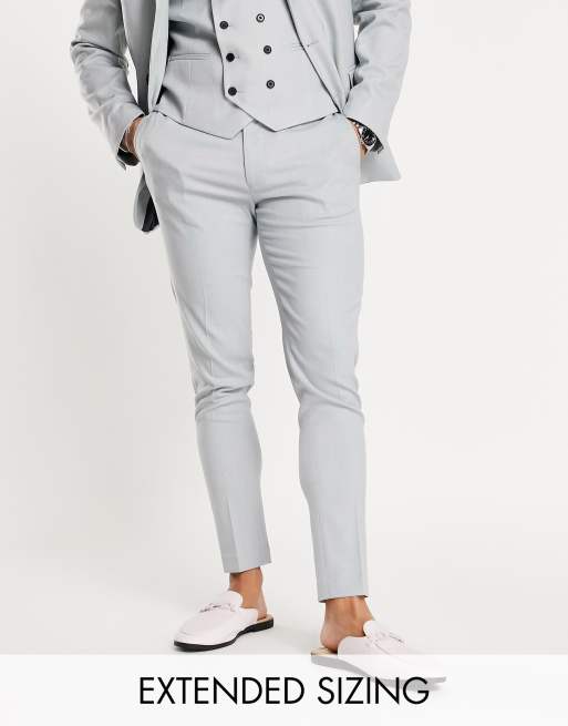 ASOS DESIGN Wedding – Dimblå, extra skinny kostymbyxor med mikrostruktur