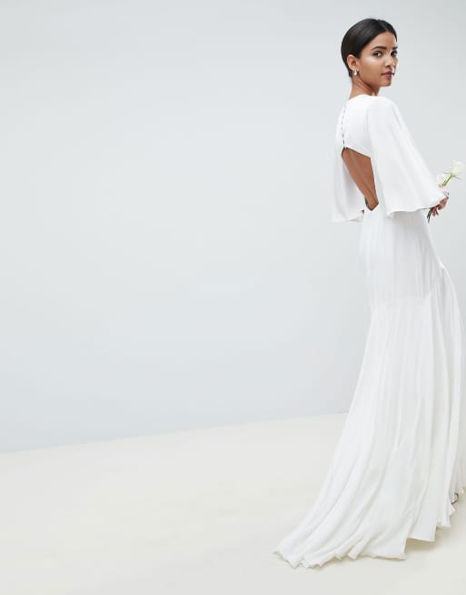 Asos flutter sleeve wedding hot sale dress