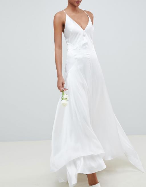 asos satin wedding dress