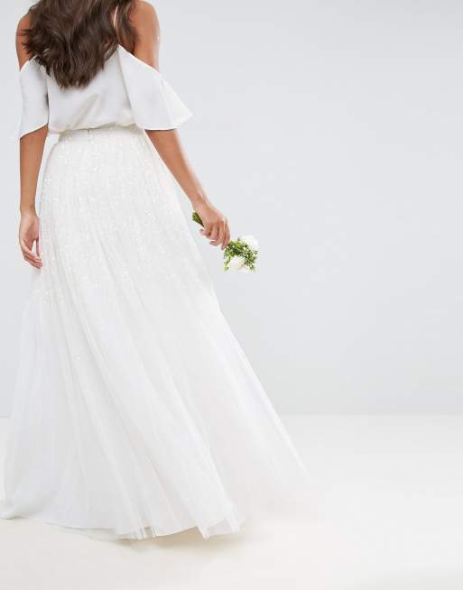 ASOS DESIGN Wedding embellished maxi tulle skirt