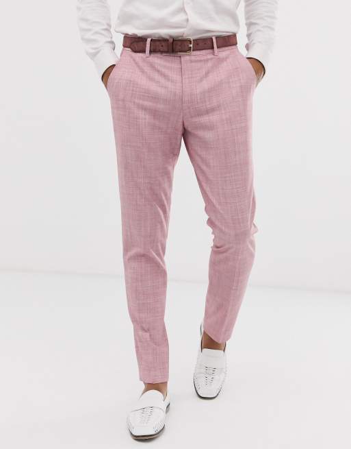 ASOS DESIGN – Rosérosa Hochzeitsanzug in enger Passform mit Kreuzschraffur, 3 von 3