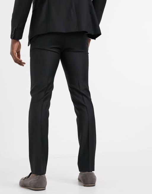 ASOS DESIGN – Wedding – Enge Anzughose in Schwarz aus 100% Wolle, 2 von 4
