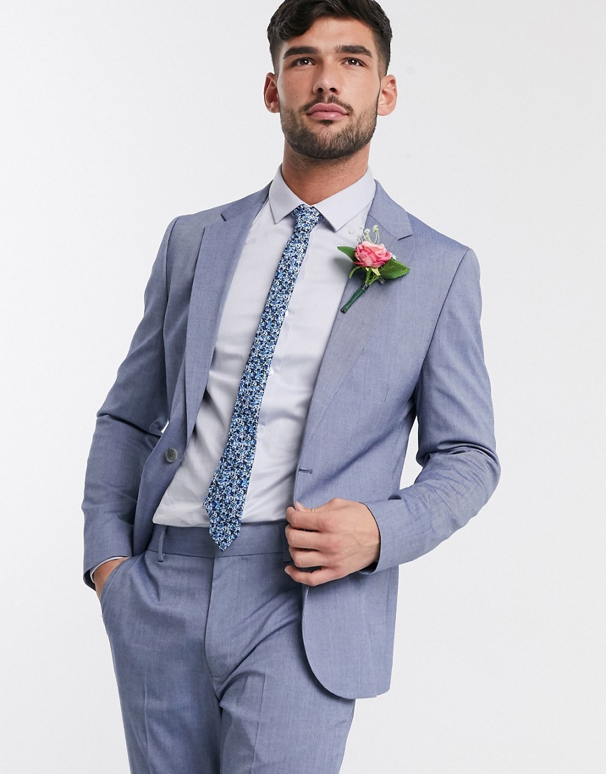 ASOS DESIGN Wedding - Giacca da abito skinny azzurra-Blu