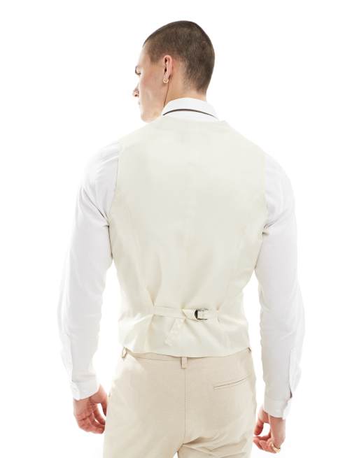 ASOS DESIGN Wedding - Gilet skinny da abito grigio pietra, 5 di 5