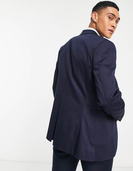 ASOS DESIGN Wedding – Granatowa bawełniana marynarka o obcisłym kroju, 2 z 4