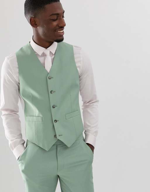 ASOS DESIGN Wedding – Grön kostym med smal passform, 4 av 4