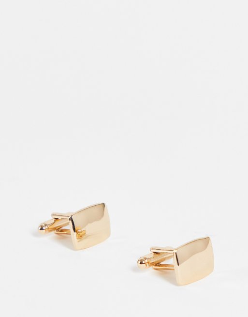 ASOS DESIGN Wedding - Guldfarvede firkantede manchetknapper