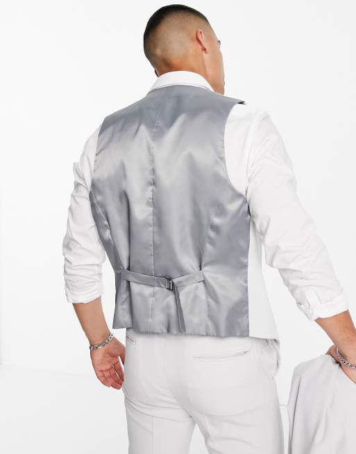 ASOS DESIGN Wedding – Isgrå kostymväst med supersmal passform, 2 av 4