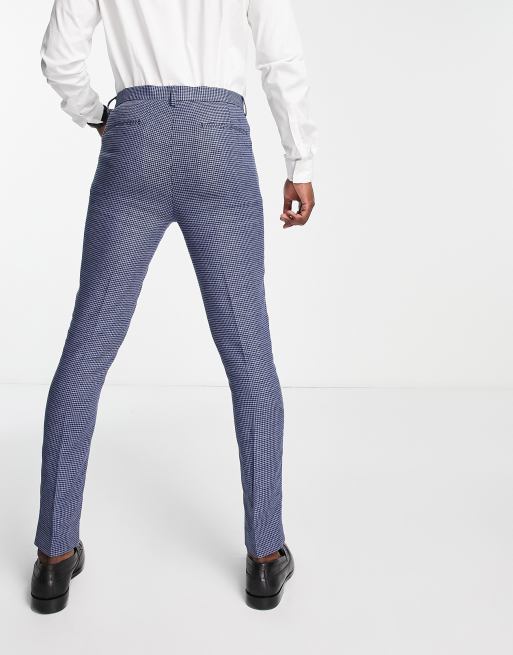 Super skinny best sale check trousers mens