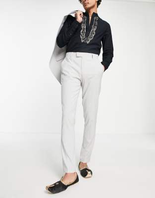 ASOS DESIGN wedding skinny suit trousers in ice grey - ASOS Price Checker