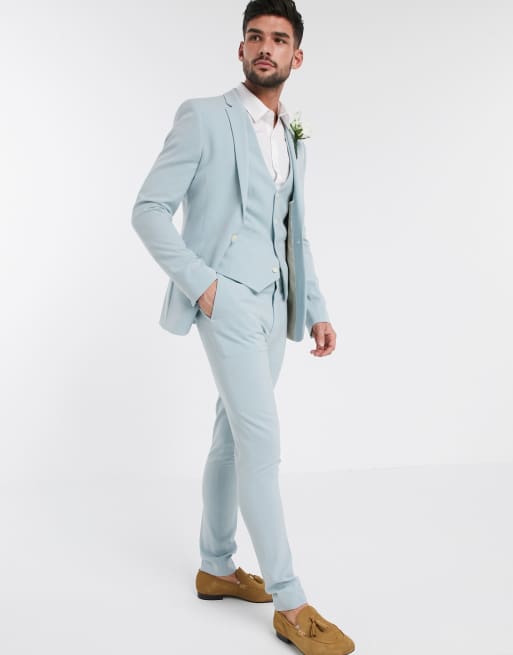 Costume mariage bleu online pastel