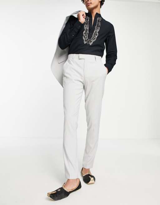 ASOS DESIGN Wedding - Abito Nehru skinny grigio ghiaccio, 3 di 3