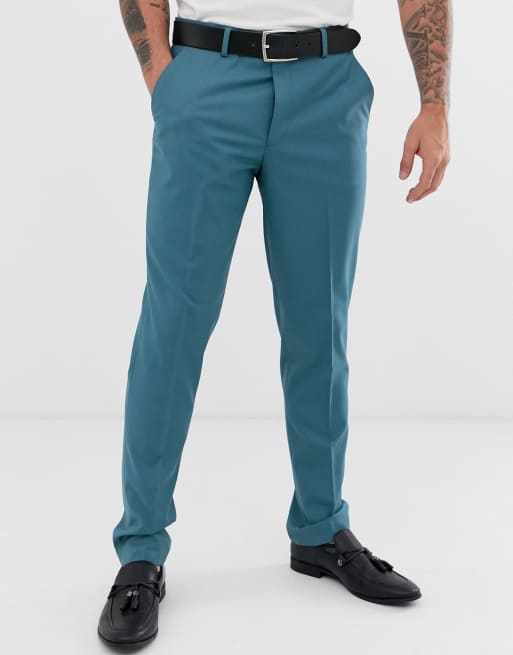 ASOS DESIGN - Abito slim da matrimonio blu medio, 3 di 4