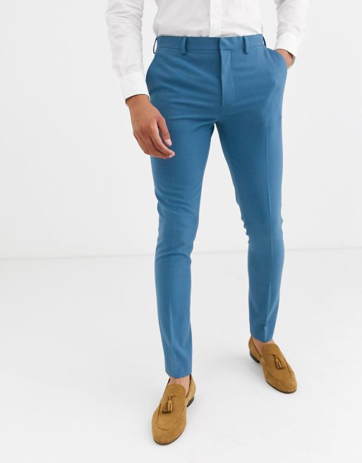 ASOS DESIGN Wedding - Abito super skinny blu crepuscolare, 3 di 4