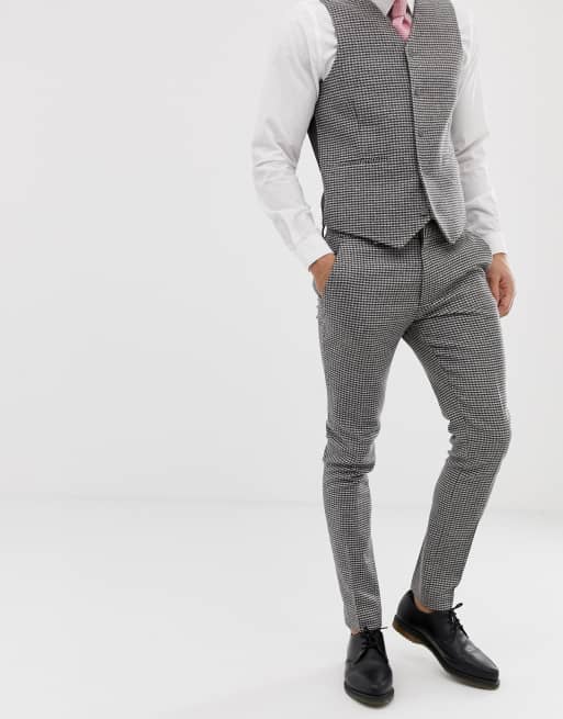 ASOS DESIGN - Abito super skinny grigio pied de poule da matrimonio, 2 di 2