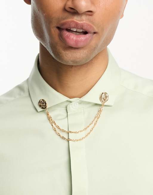 ASOS DESIGN Wedding - Punta per colletto color oro con monete