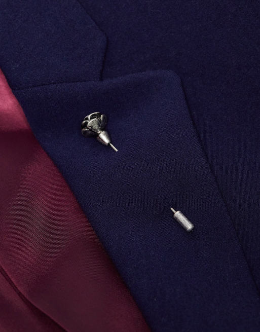 ASOS DESIGN Wedding - Reversnål med rosedetalje i poleret sølvfarve