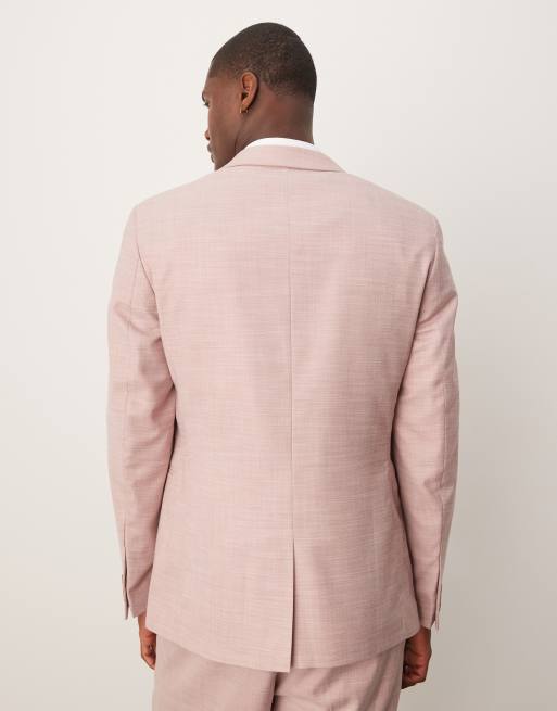 ASOS DESIGN Wedding – Rosa, texturerad kavaj med smal passform, del av kostym, 3 av 5