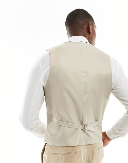 ASOS DESIGN Wedding – Schmal geschnittene Anzugjacke aus Wollmix in strukturierter Panamabindung, 4 von 5