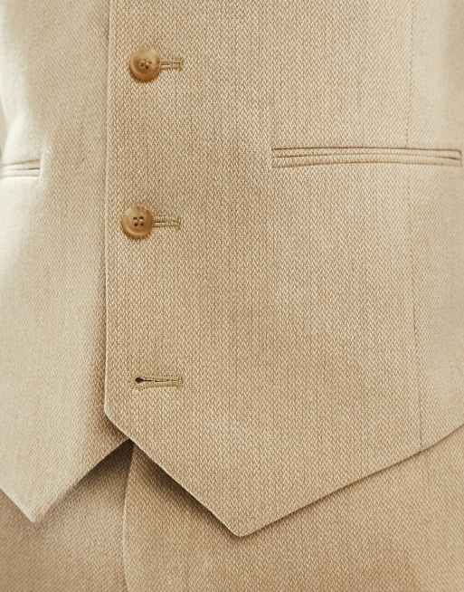 ASOS DESIGN Wedding – Schmal geschnittene Anzugjacke aus Wollmix in strukturierter Panamabindung, 5 von 5