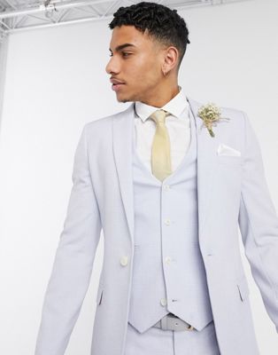 anzugjacke mit sehr engem schnitt und kreuzschraffur in Natur für Herren Herren Bekleidung Jacken Blazer ASOS Wedding 