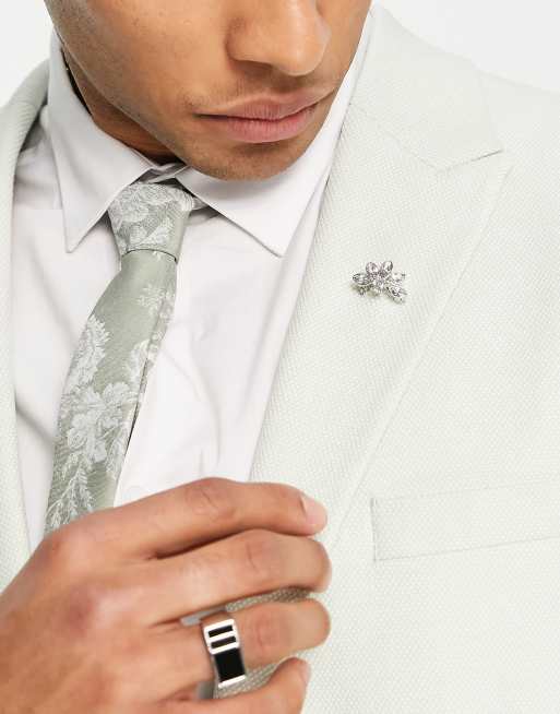 ASOS DESIGN Wedding – Silverfärgad brosch med fjäril i strass